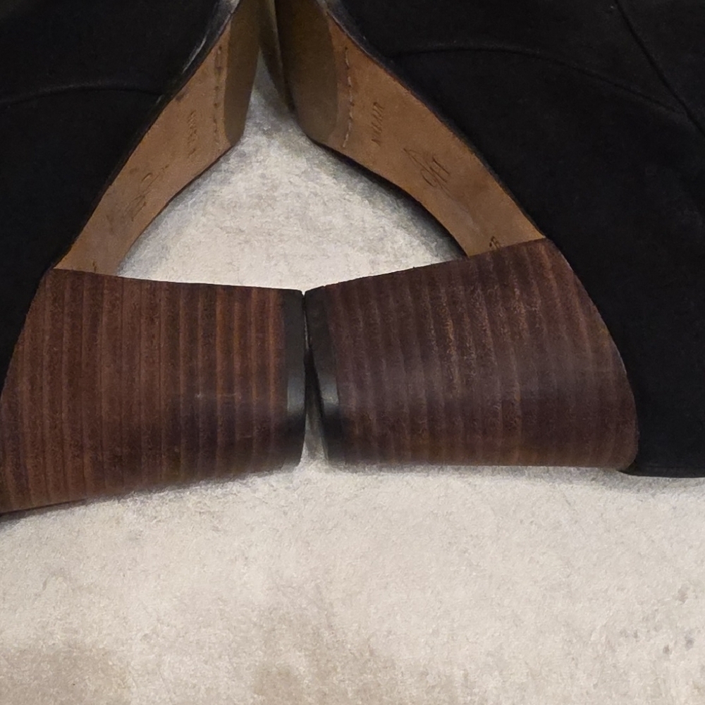 Cole Haan Black Ankle Boots with Tan Heel - Picture 8 of 11